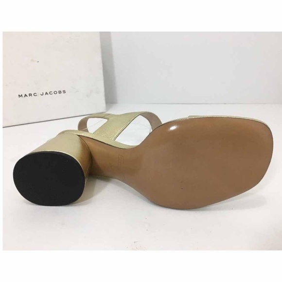 🆕 Marc Jacobs Ankle Strap Heels Sandals Gold 8 M - Picture 4 of 6